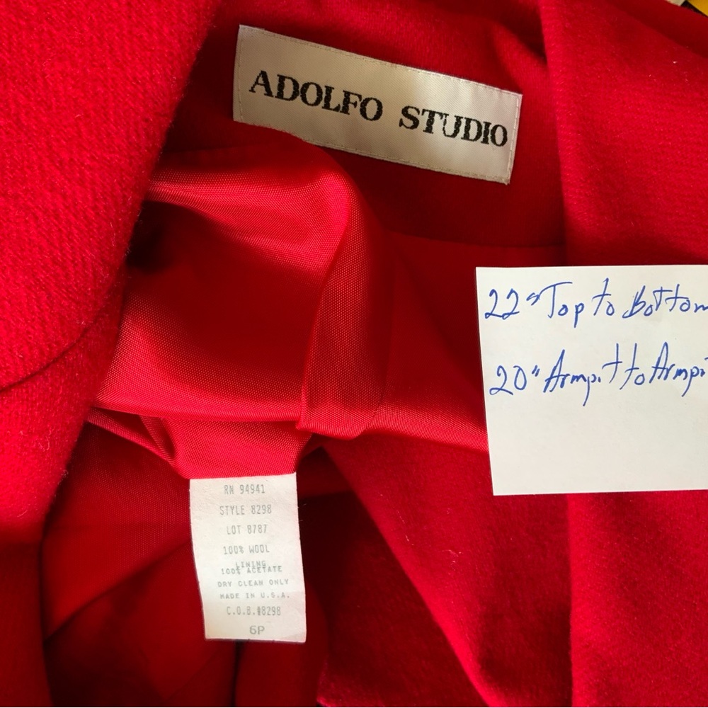 Vibrant Red Blazer by Adolfo Studio - Picture 3 of 7